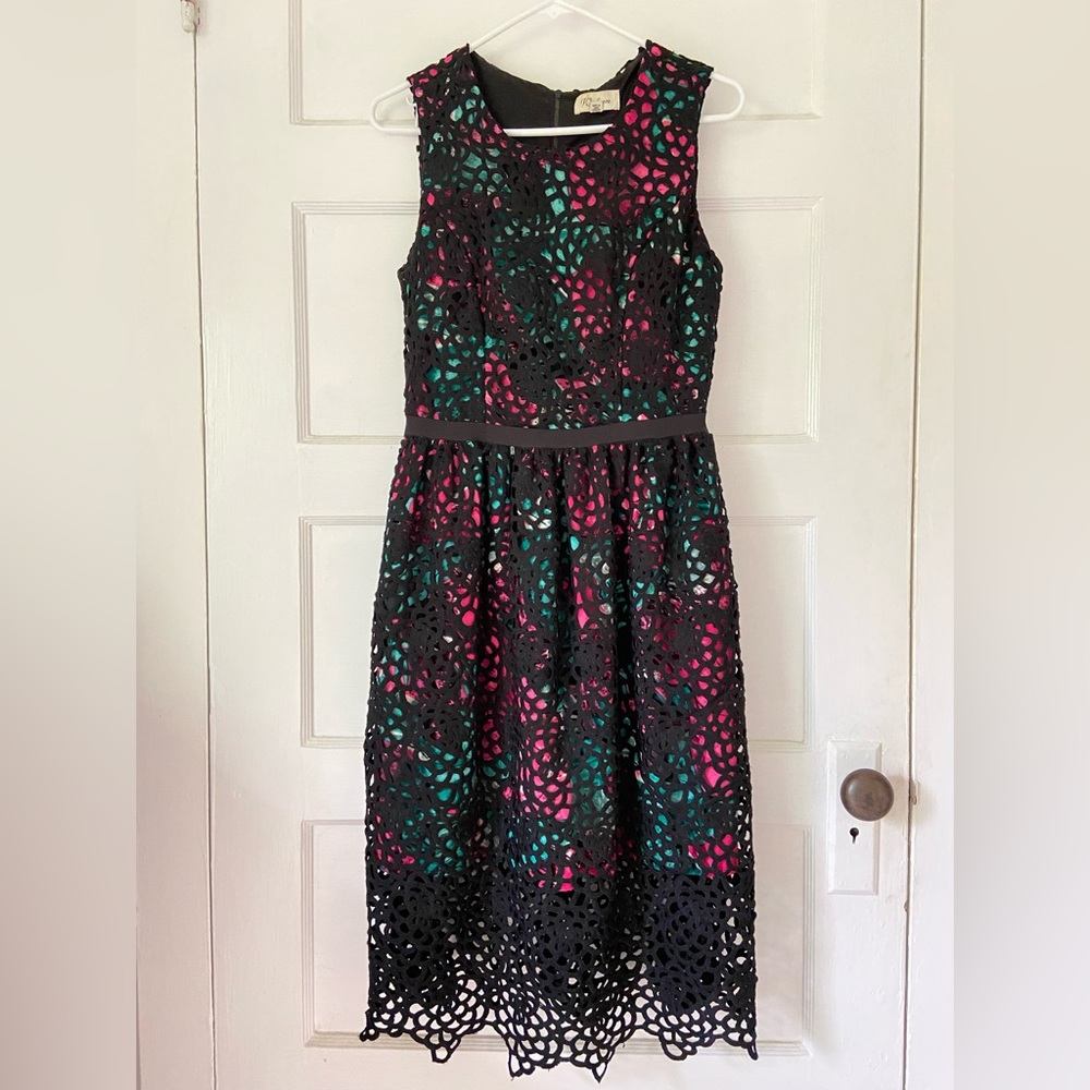 Anthropologie Midi Cut Out Cocktail Dress Size 4